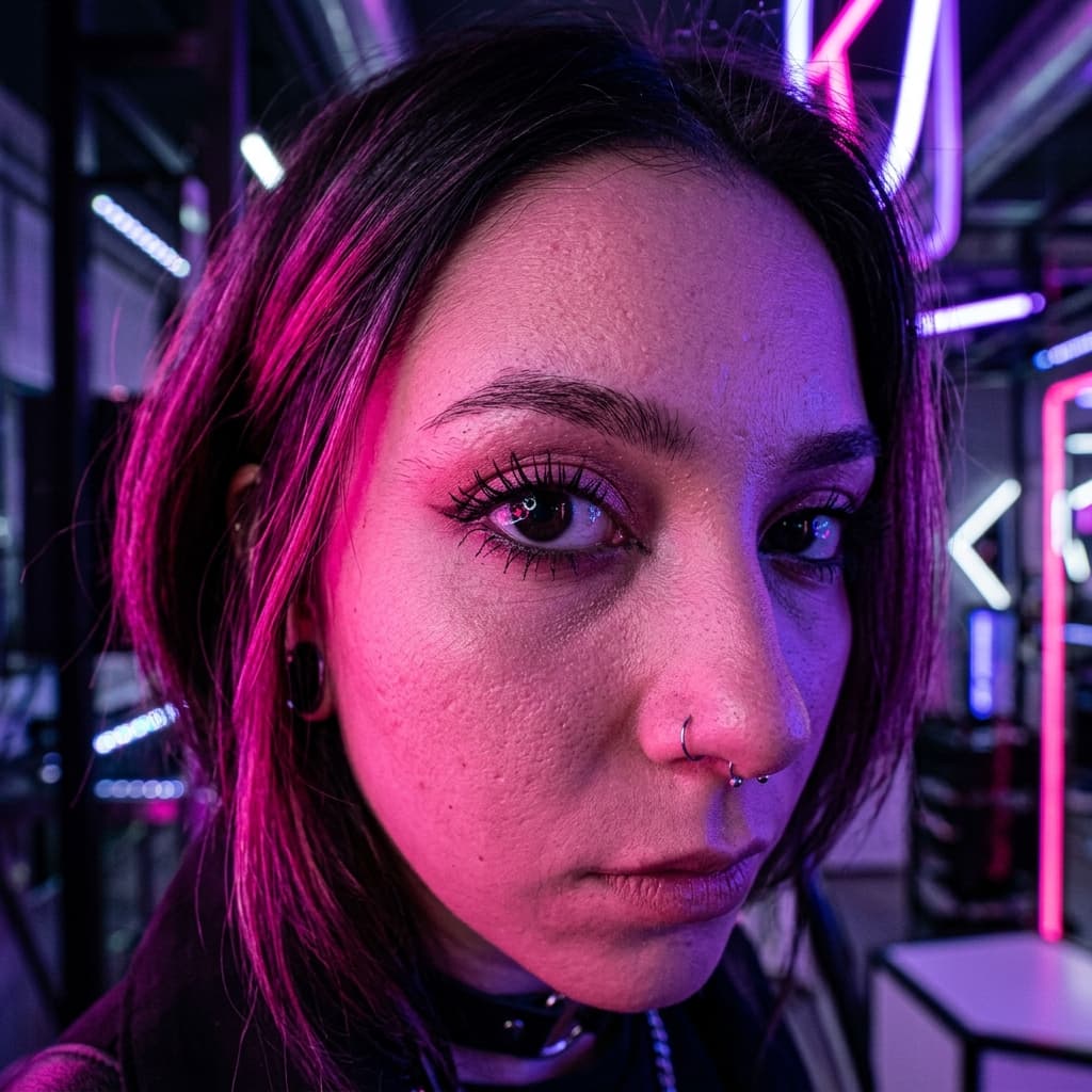 Modelo com iluminação neon